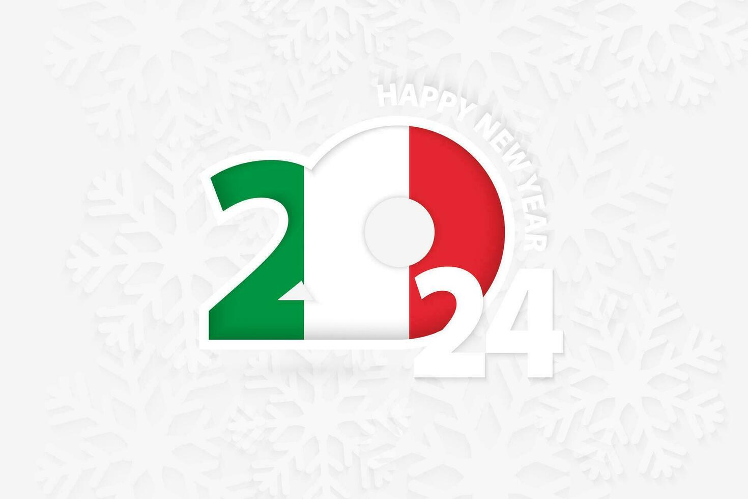 nuevo año 2024 para Italia en copo de nieve antecedentes. vector