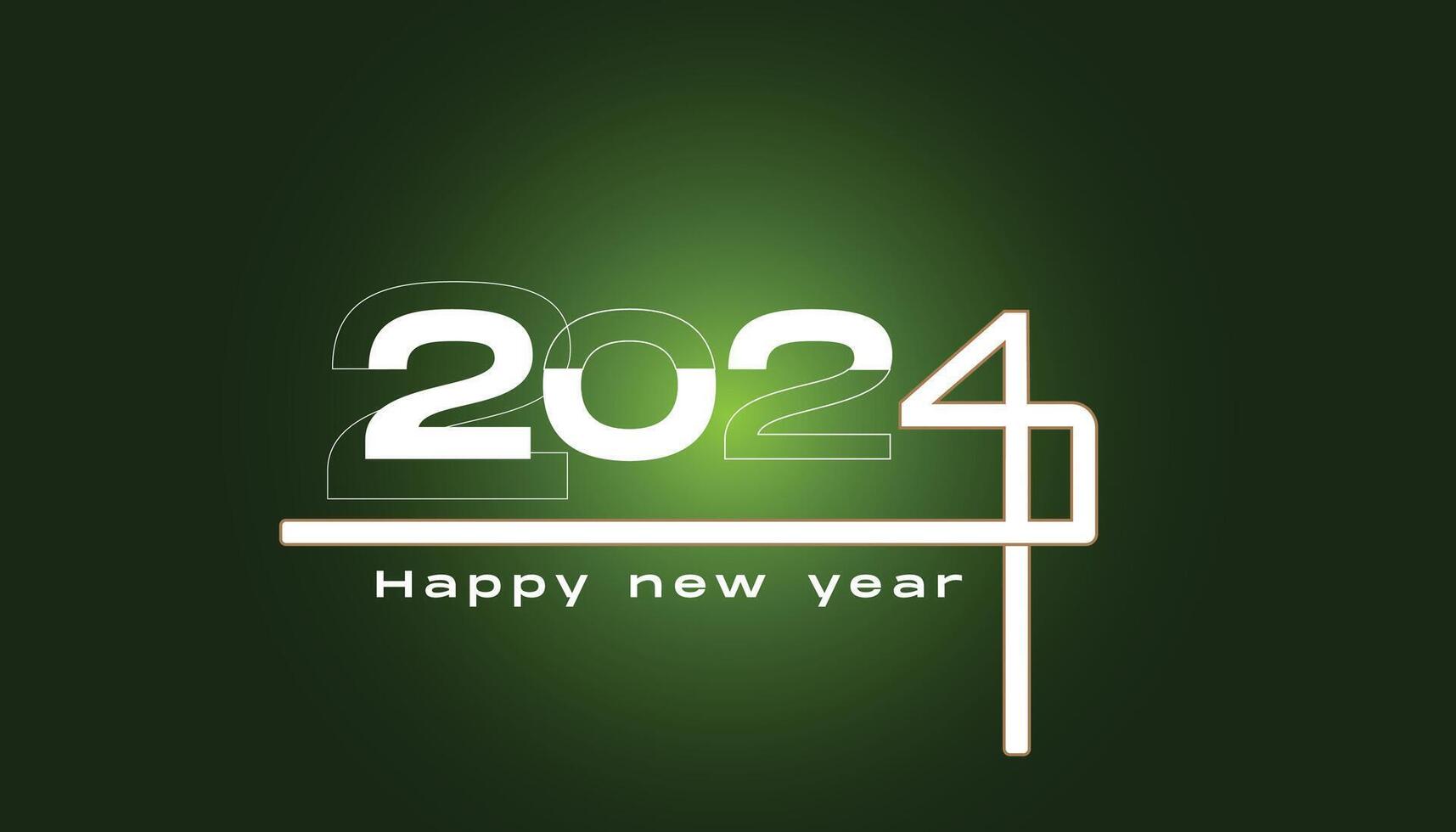 2024 contento nuevo año texto para saludo tarjeta vector