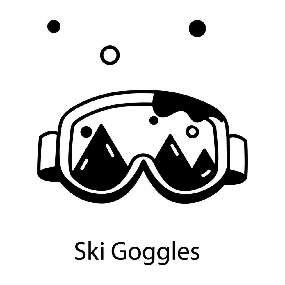 Grab this line style icon of ski goggles vector