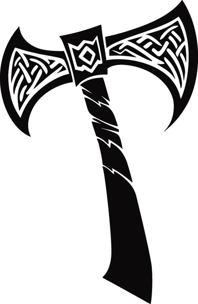 Viking battle axe, weapon axe, viking axe in vector. AI generated illustration. vector