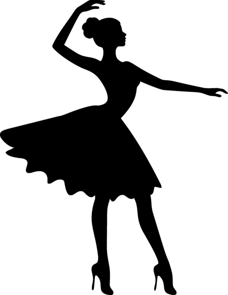 Dance girl silhouette isolated on white background. Vector illustration. Ballerina girl, ballerina isolated, ballerina vector, ballet dancer, princess, ballerina silhouette. AI generated illustration