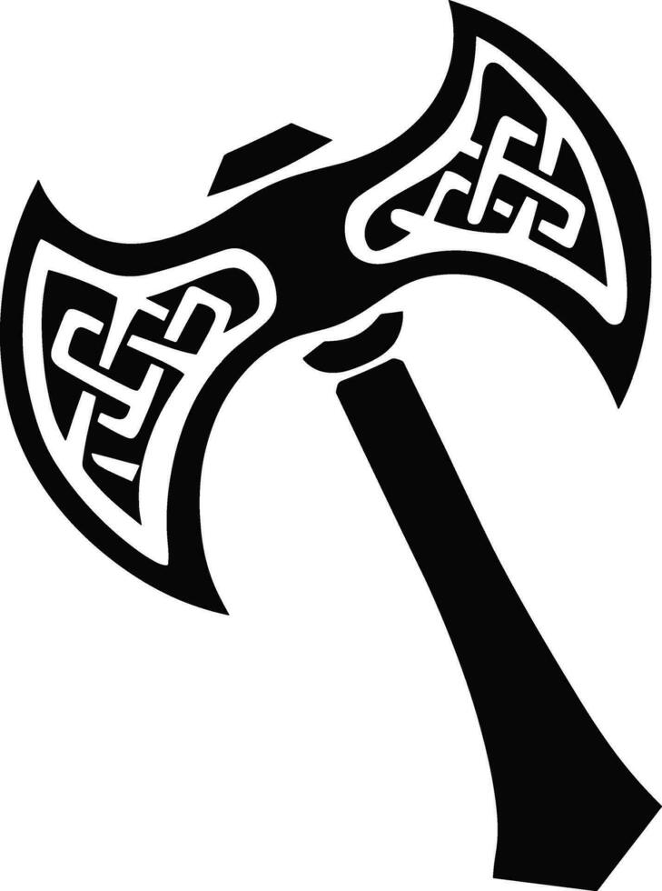 Viking battle axe, weapon axe, viking axe in vector. AI generated illustration. vector