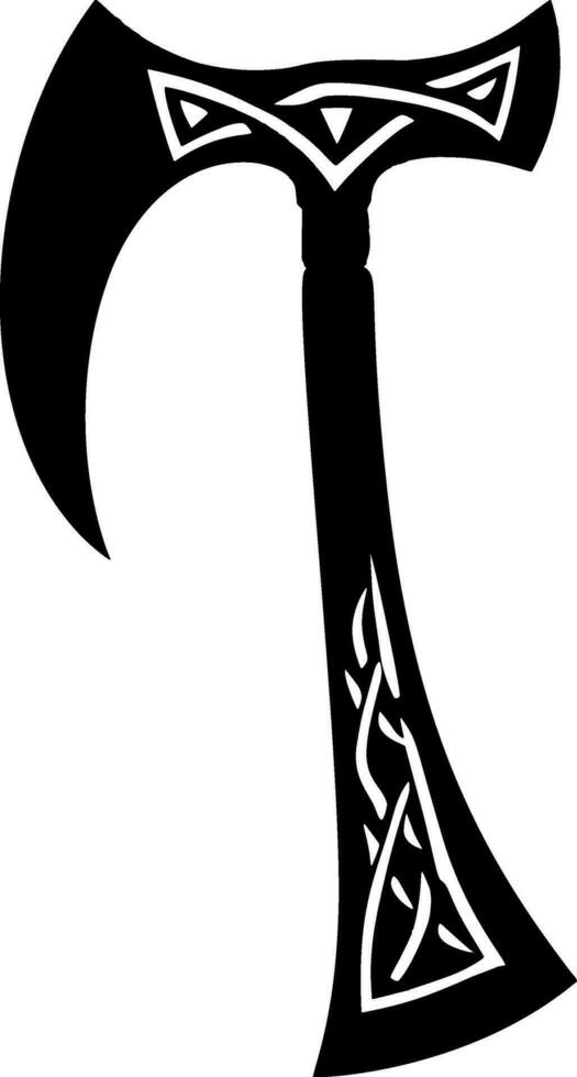 Viking battle axe, weapon axe, viking axe in vector. AI generated illustration. vector