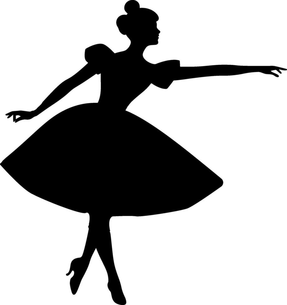 Ballerina dance icon silhouette vector illustration flat sign. AI generated illustration.