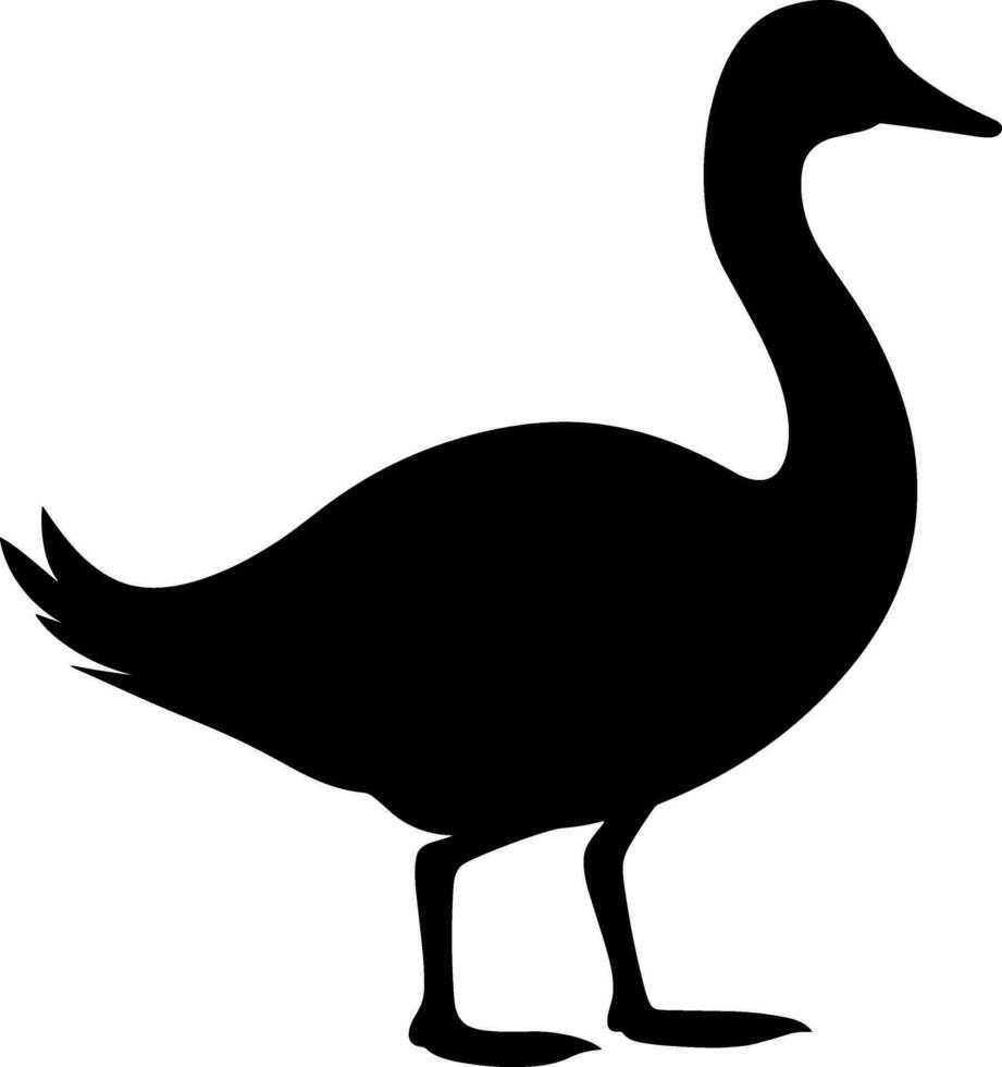 silhouette goose on white background, icon, vector illustration. AI generated illustration.