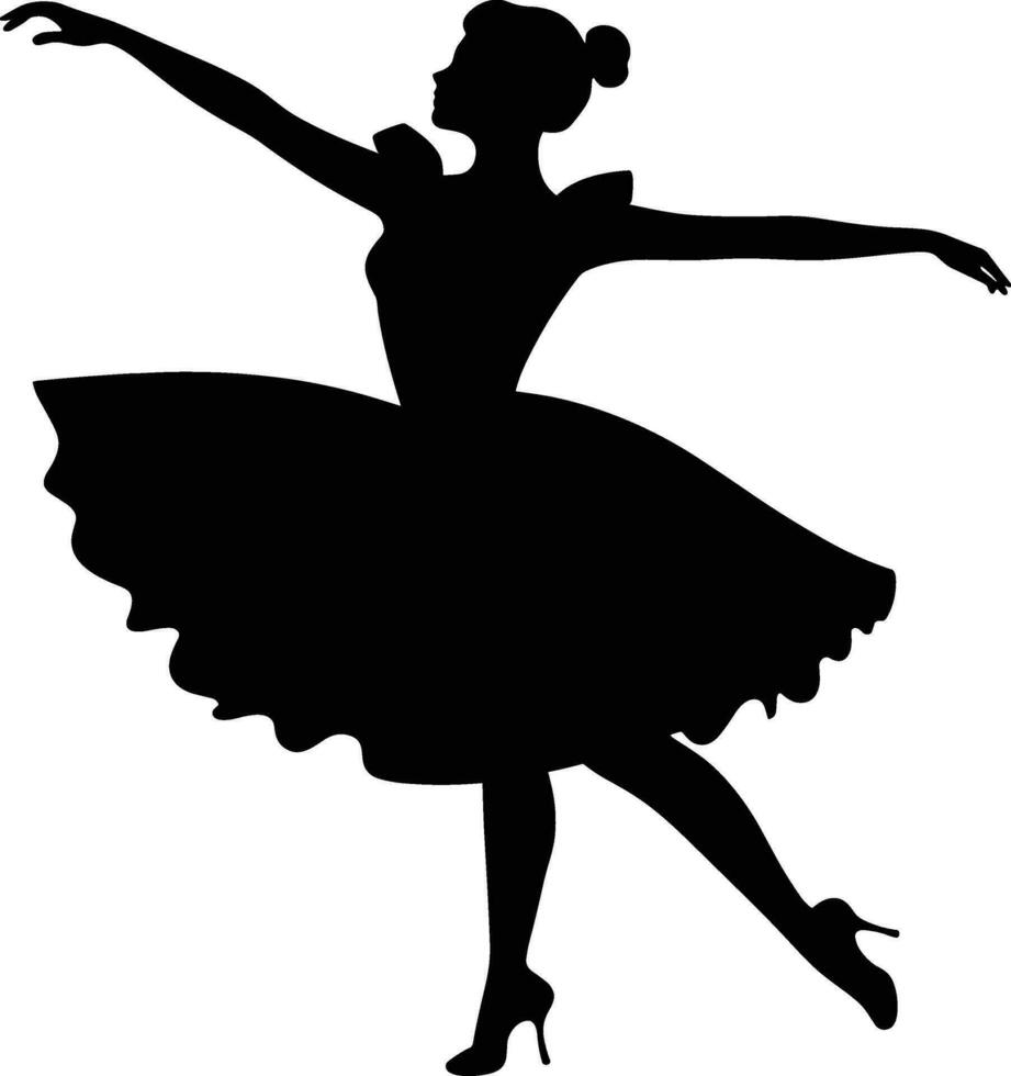 Ballerina dance icon silhouette vector illustration flat sign. AI generated illustration.