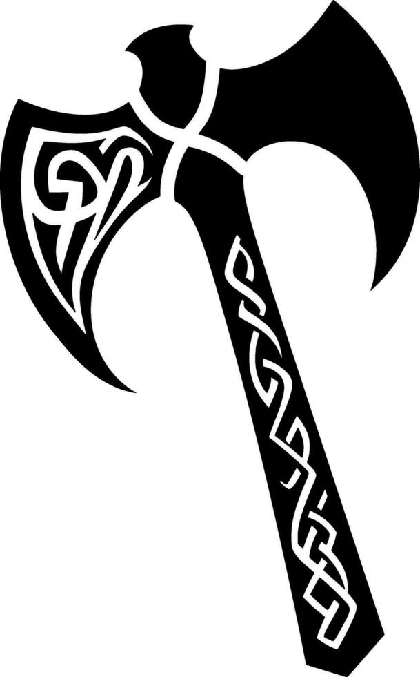 Viking battle axe, weapon axe, viking axe in vector. AI generated illustration. vector