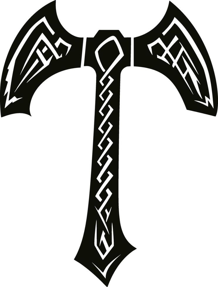 Viking battle axe, weapon axe, viking axe in vector. AI generated illustration. vector