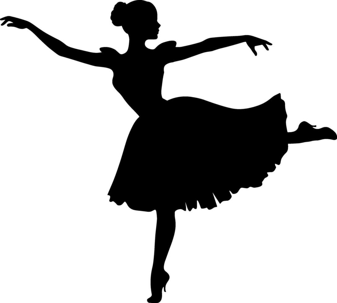 bailarina danza icono silueta vector ilustración plano signo. ai generado ilustración.