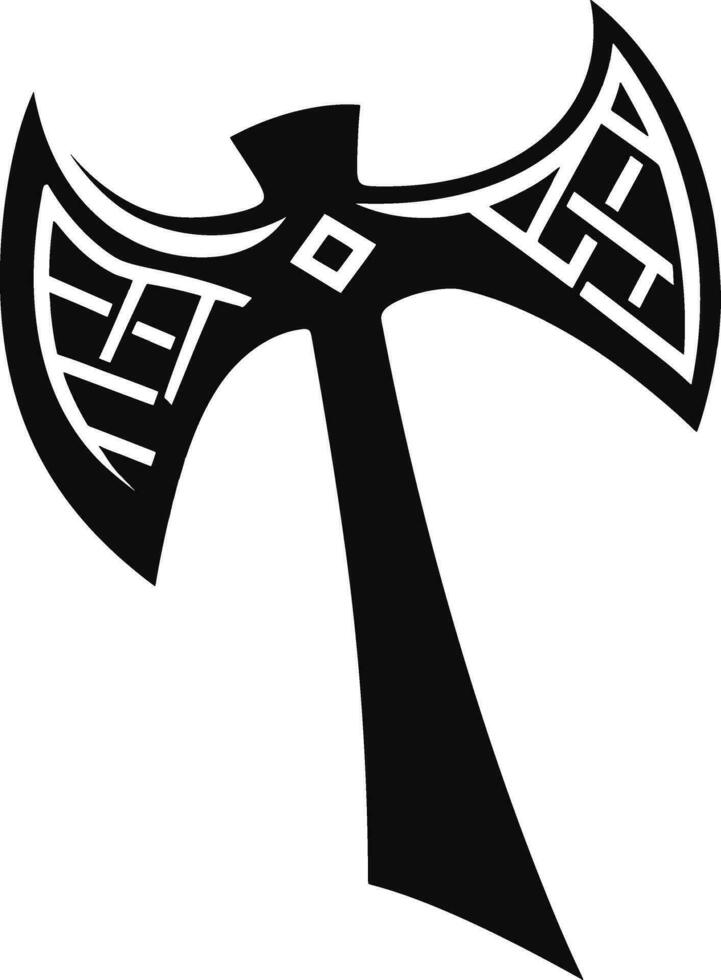 Viking battle axe, weapon axe, viking axe in vector. AI generated illustration. vector