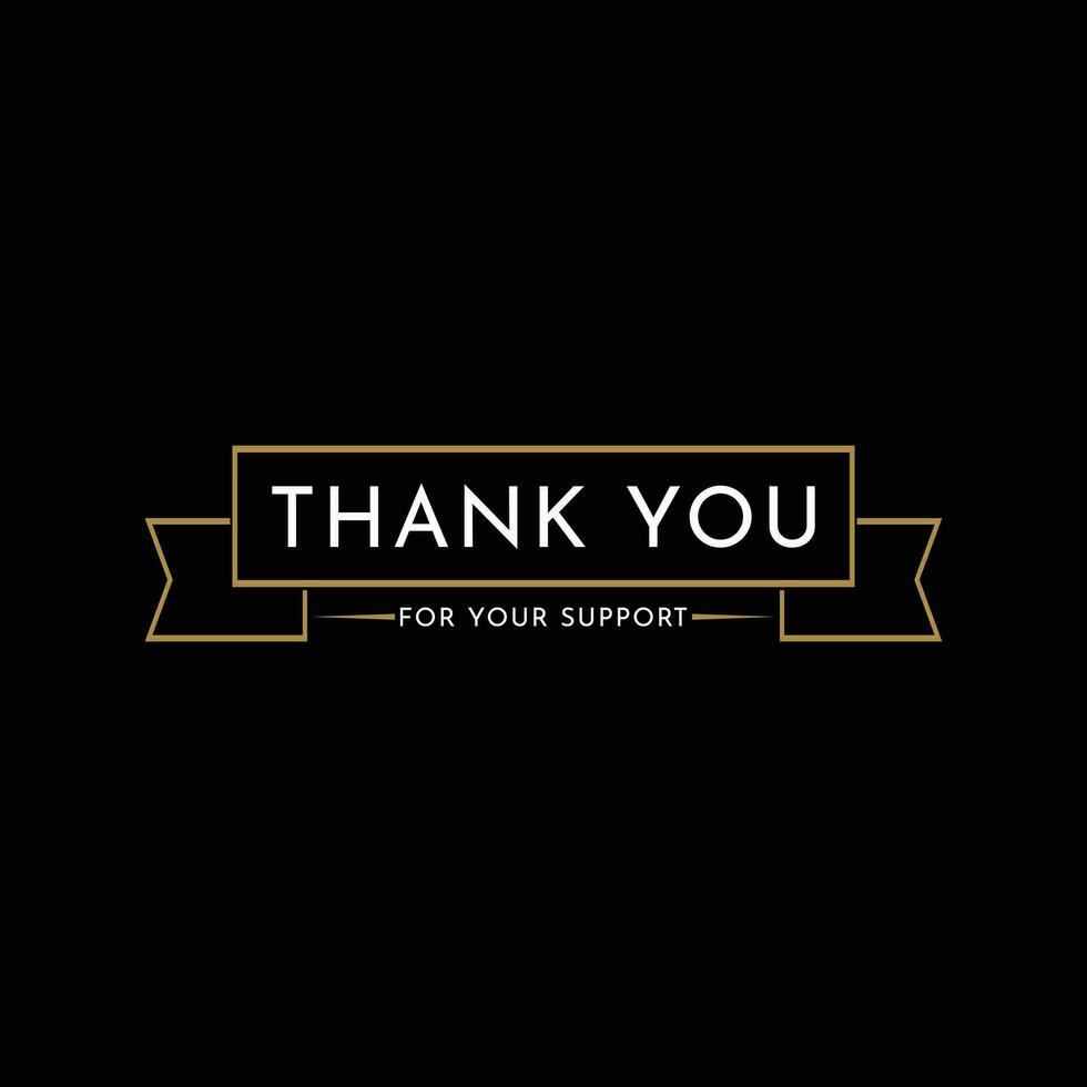 thank you card vector design template with ribbon