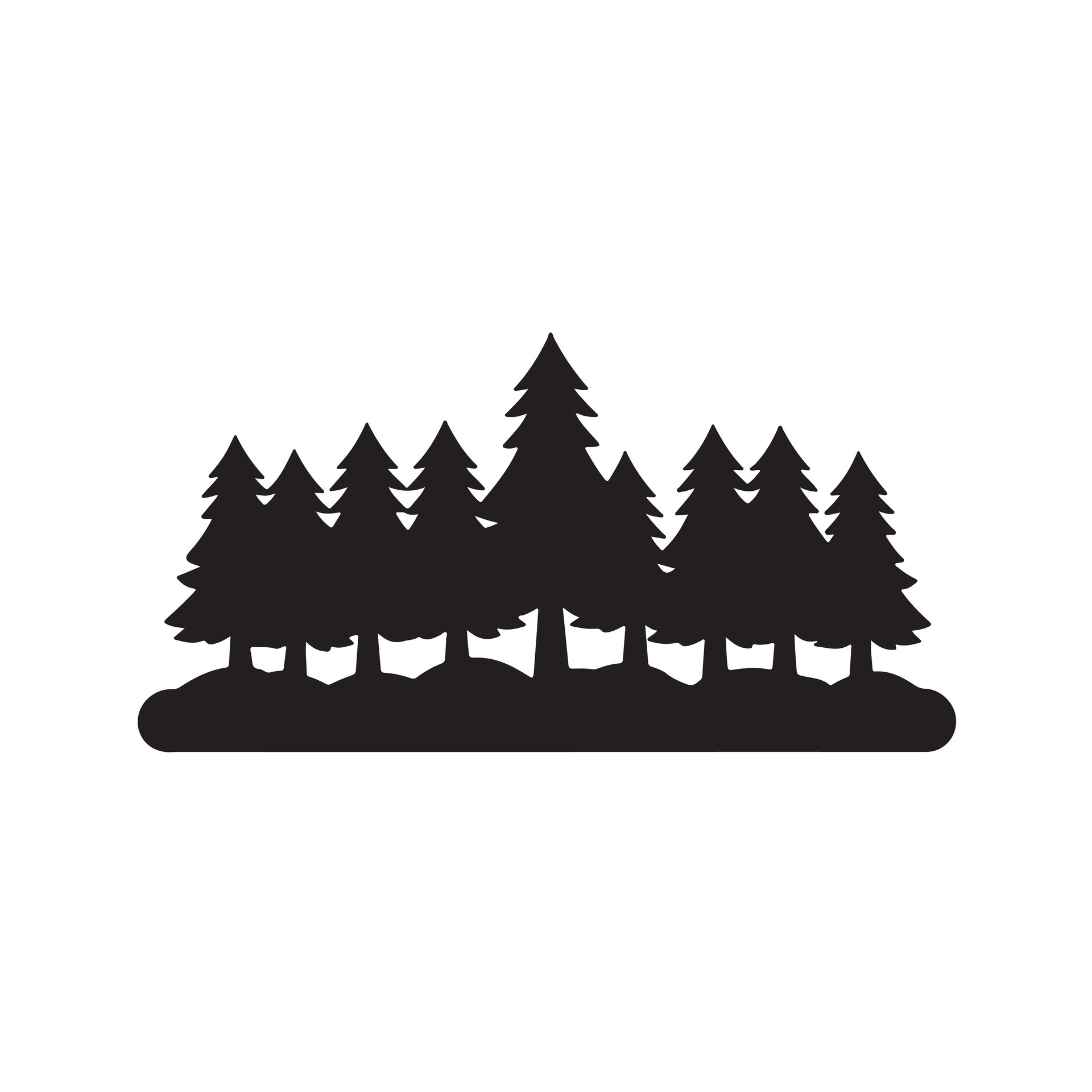 A black Silhouette Forest Clipart on a white background 35577270 Vector