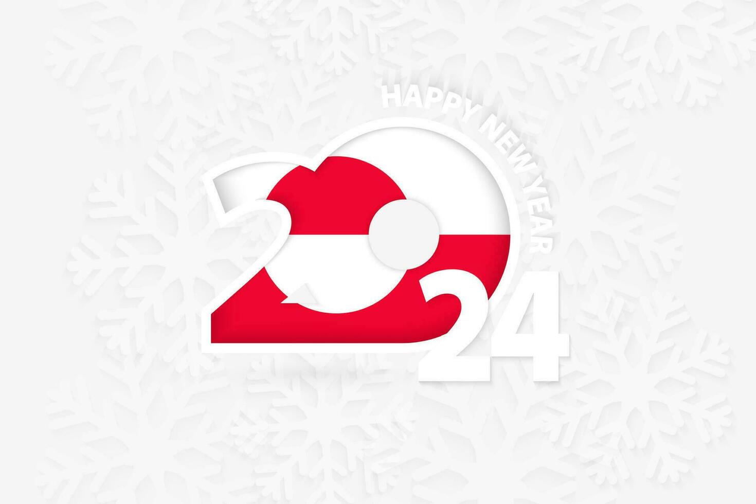 New Year 2024 for Greenland on snowflake background. 35577413 Vector