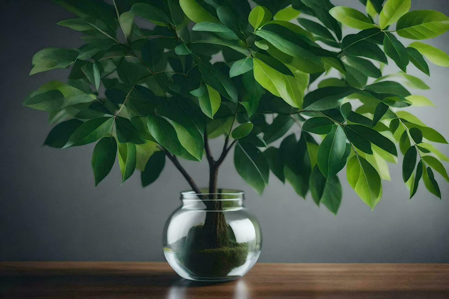 ai generado un en conserva planta en un mesa foto