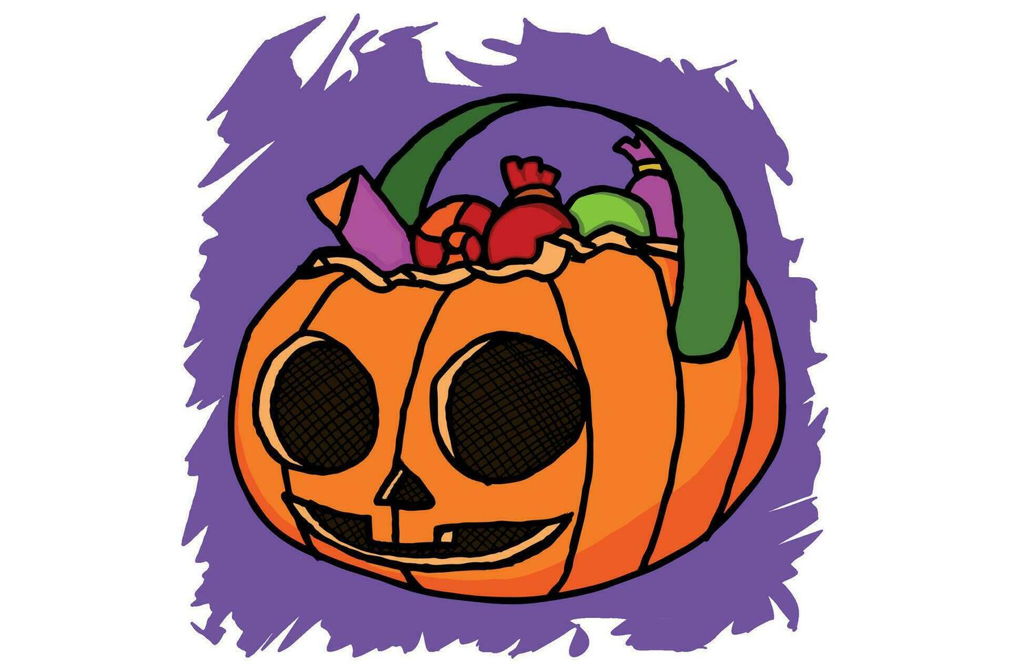 Halloween Pumpkin Head Sublimation Design vector