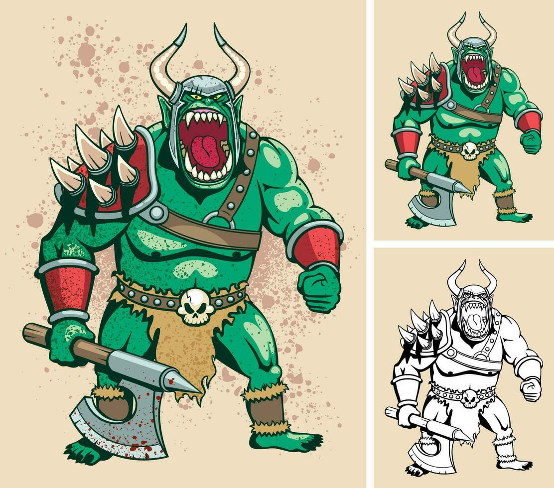 Orc Cartoon Set vector