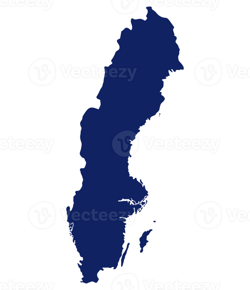 Sverige Karta. Karta av Sverige i blå Färg png