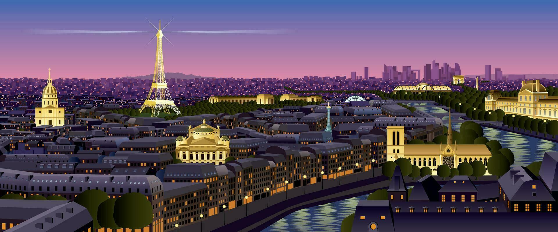 Paris Landscape Skyline vector