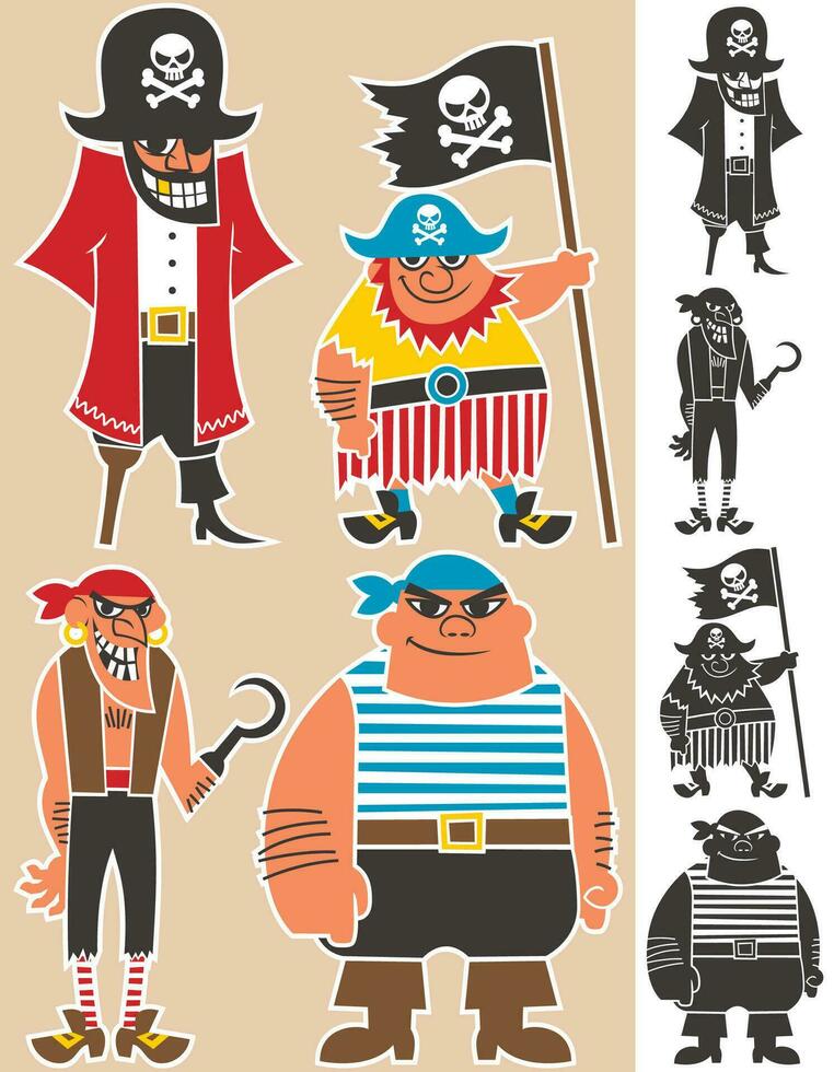 Pirates Cartoon Set vector