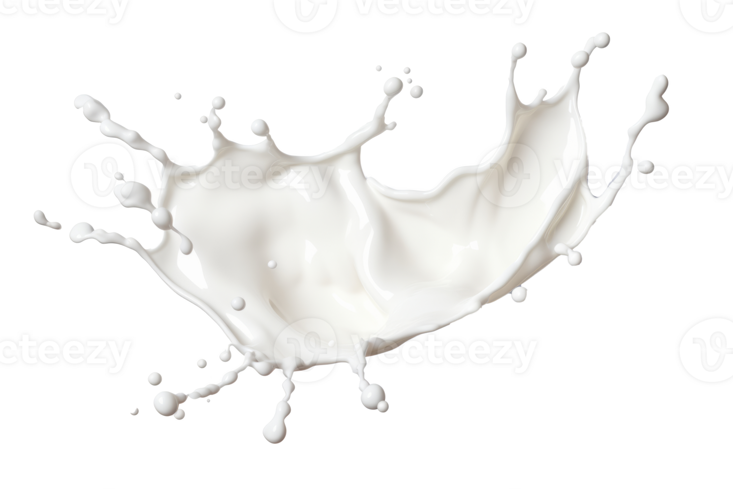 AI generated Milk drops and splashes isolated on transparent background. Abstract background with splashing white liquid png