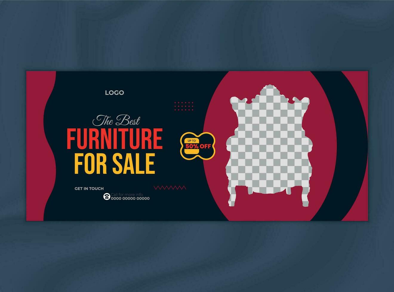 Social Media Cover Design Template for Furniture Sale vector