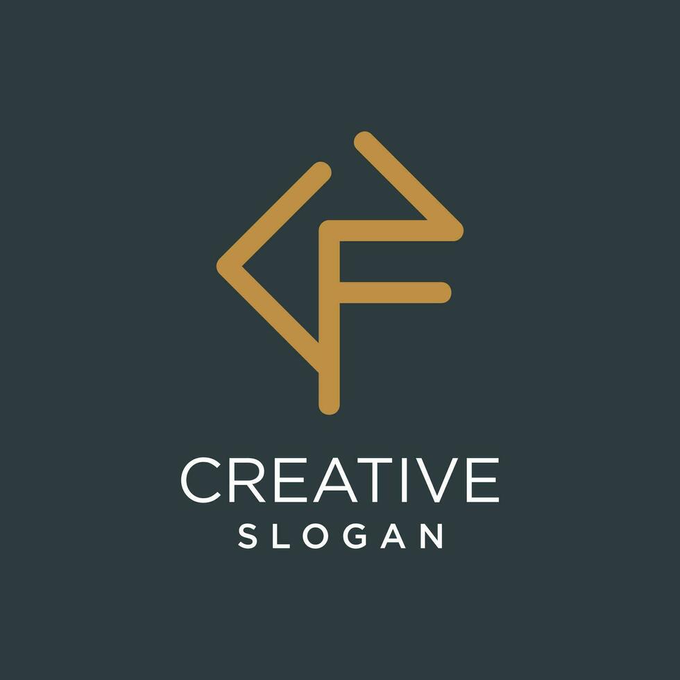 Letter F logo vector with modern concept creative and simple idea