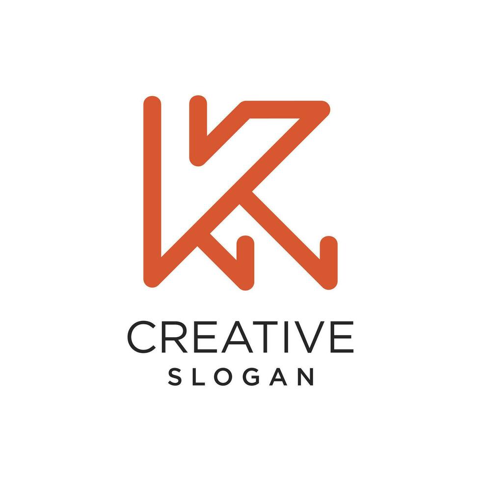 Letter K logo vector with modern concept creative and simple idea