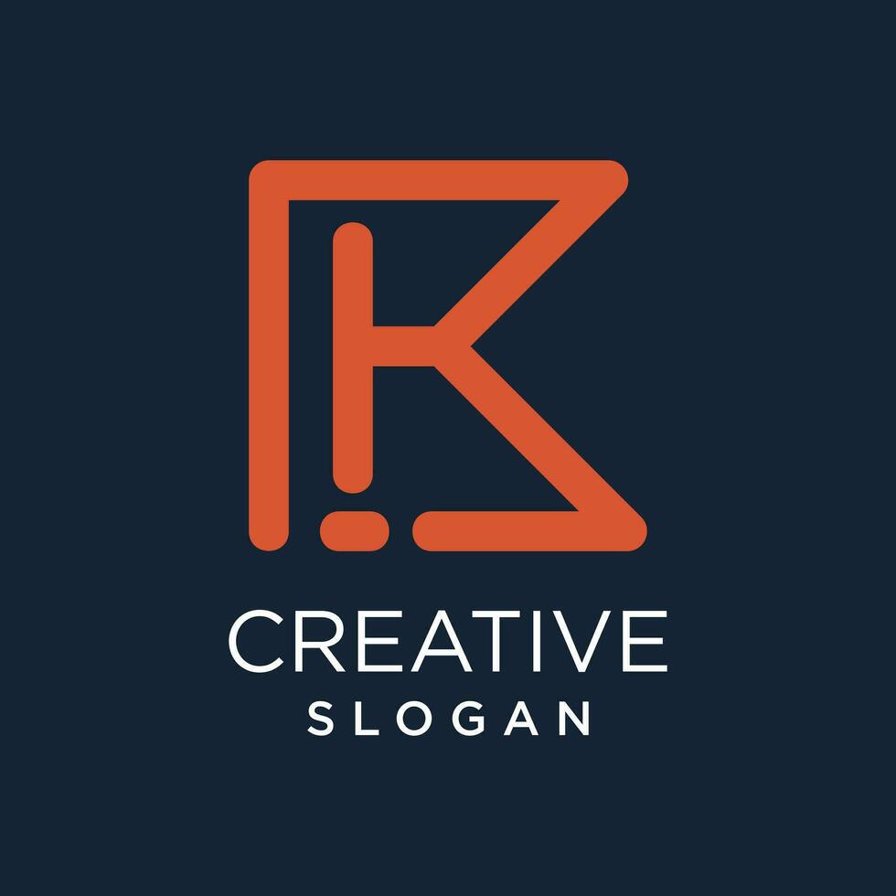 Letter K logo vector with modern concept creative and simple idea