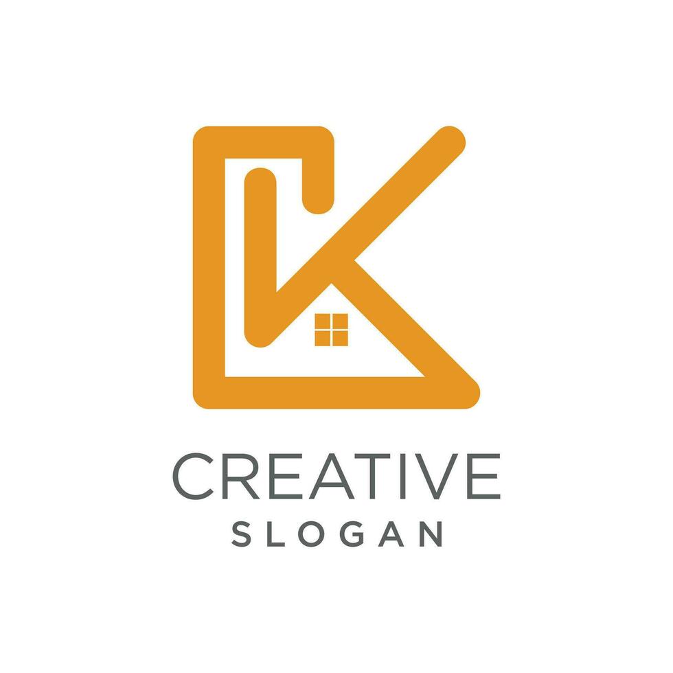 Letter K logo vector with modern concept creative and simple idea