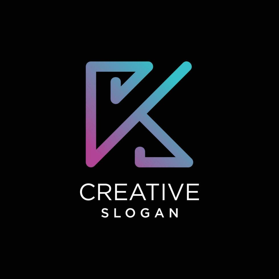 Letter K logo vector with modern concept creative and simple idea