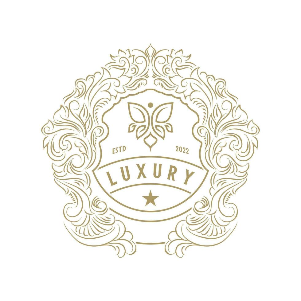 luxury logo, ornament decoration, frame design, jewelry and labels vector