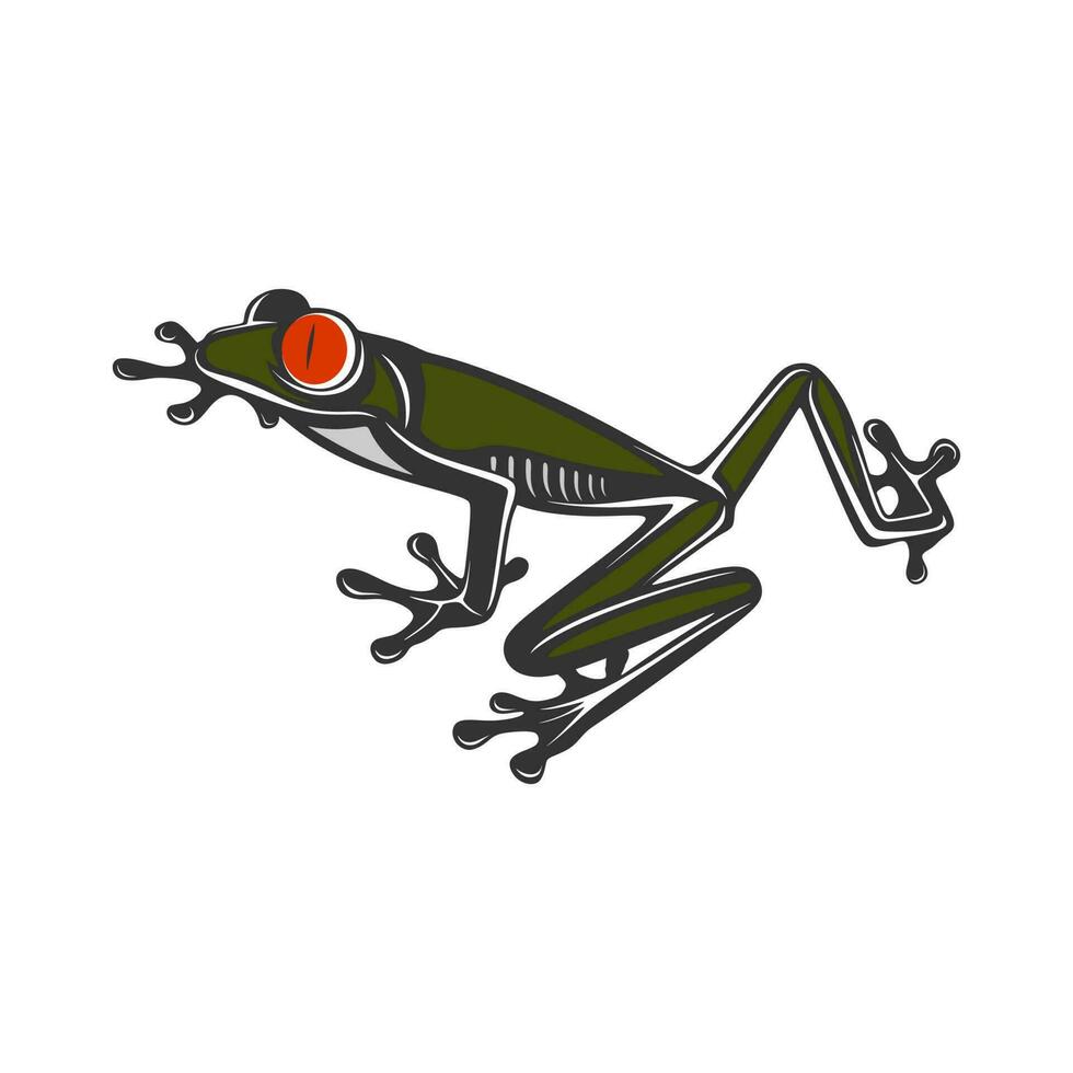 Tree frog illustration logo design. vector