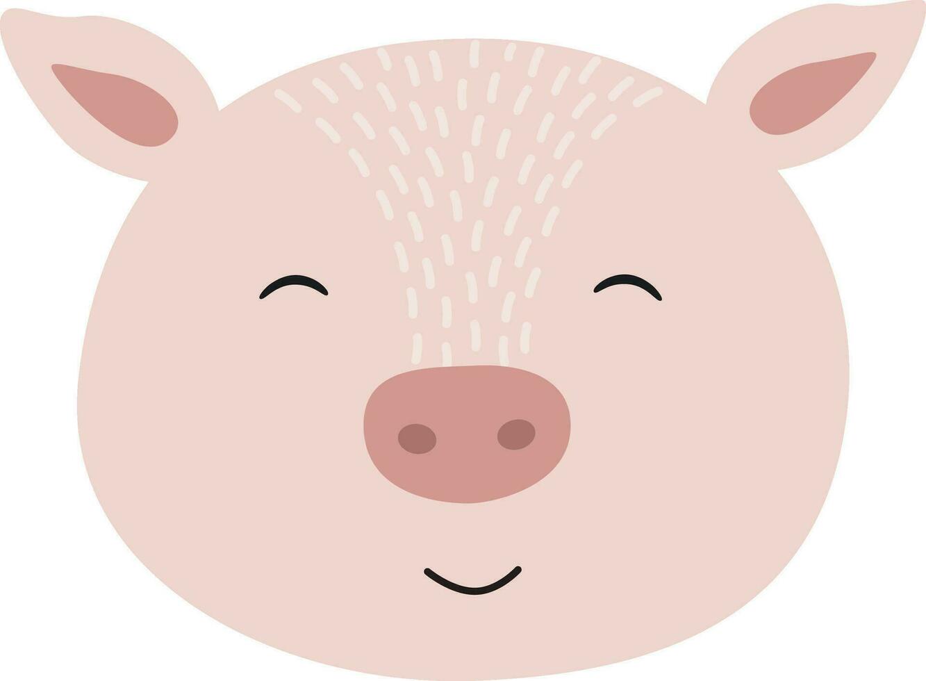 animal face pig vector