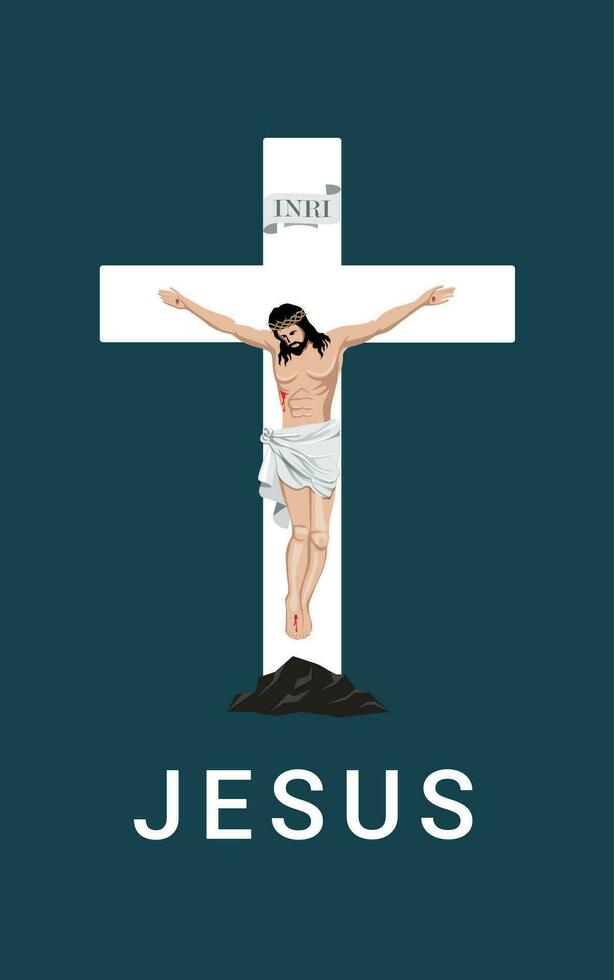 Jesús Cristo diseño terminado blanco fondo, vector ilustración