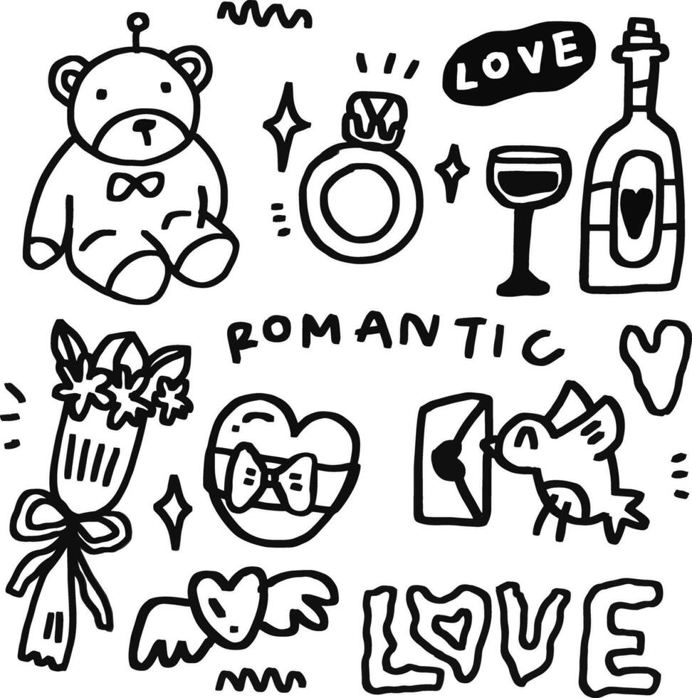 romantic item for templates vector