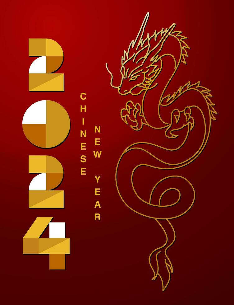 lunar nuevo año, chino nuevo año 2024 , año de el continuar vector