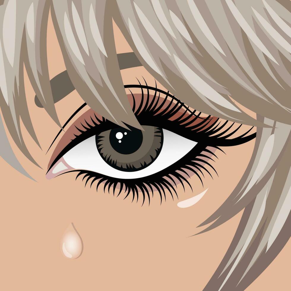 retrato de un hermosa chica, rostro, Arte estética póster. hembra ojos y cabello. belleza concepto. ilustración, vector