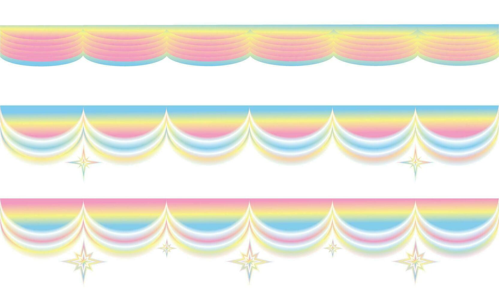 Set of decorative blurred borders. Vector illustration