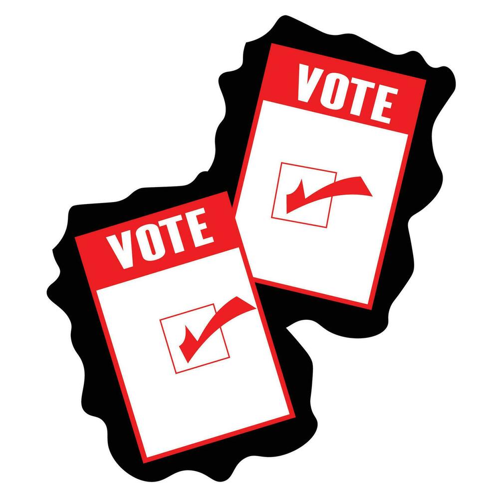 vote paper icon for leader, 2024 election mascot, vector illustration