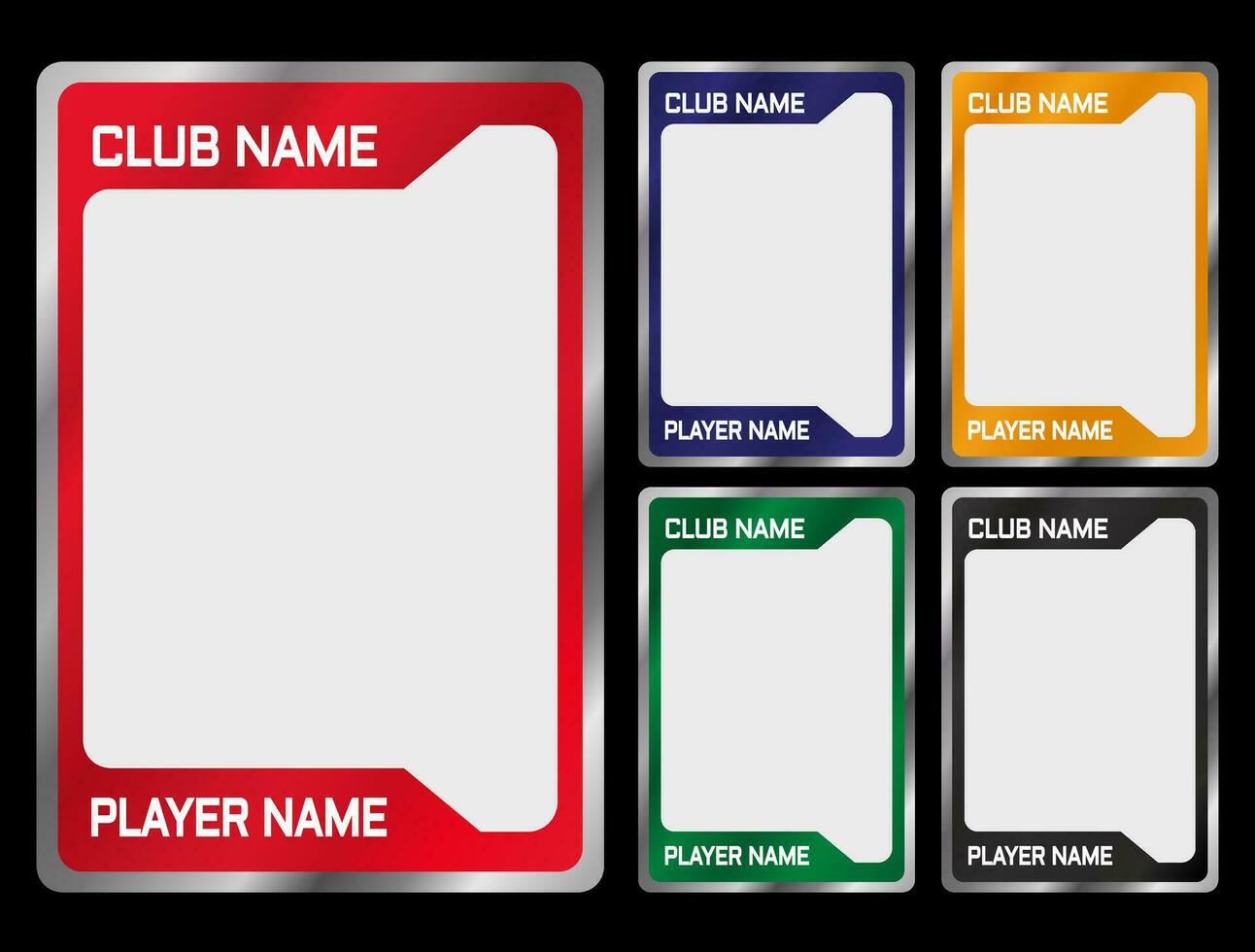 Classic card templates for sports games and games with different colors vector