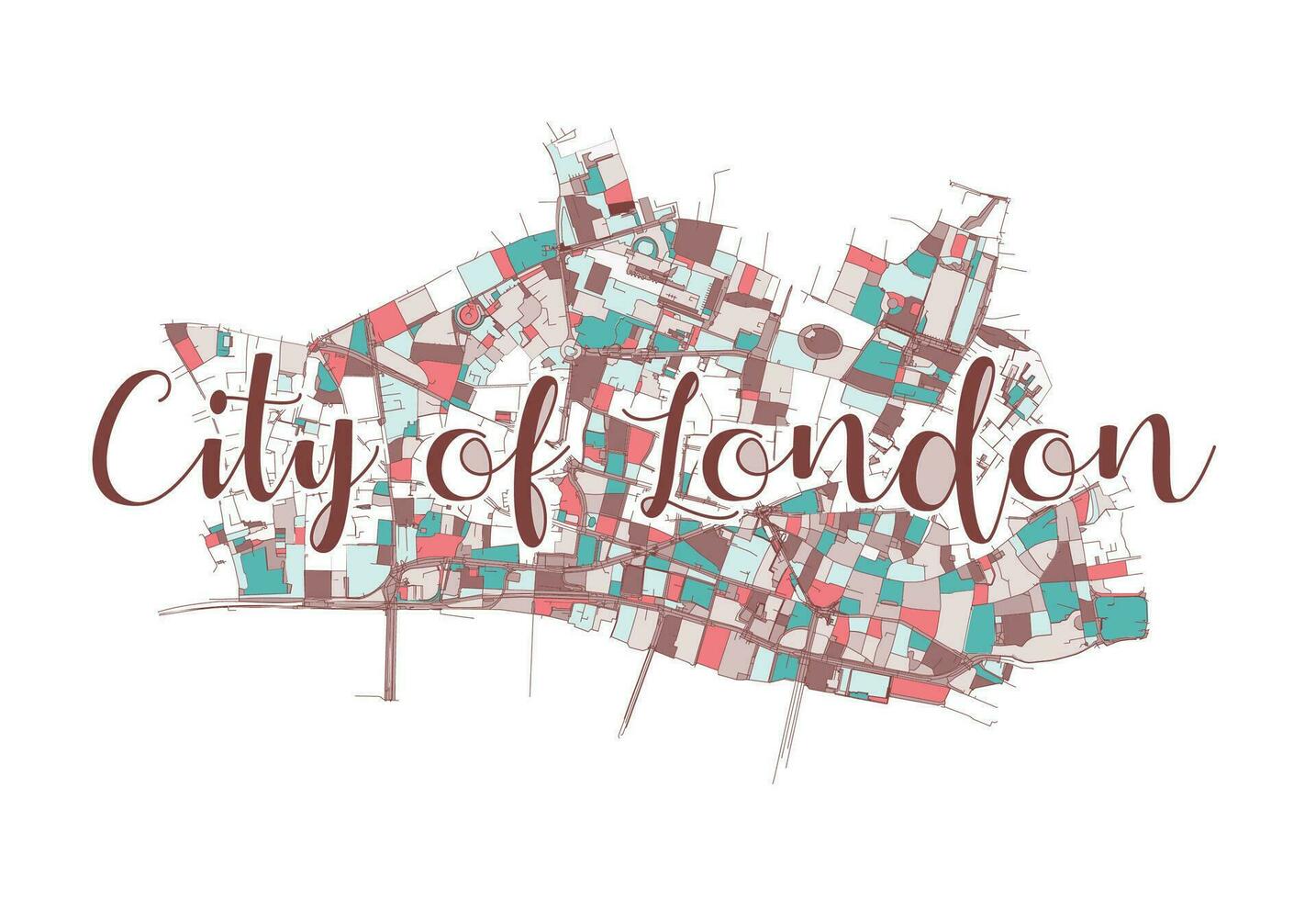 London Map with written headline, vector image for digital marketing and poster prints.