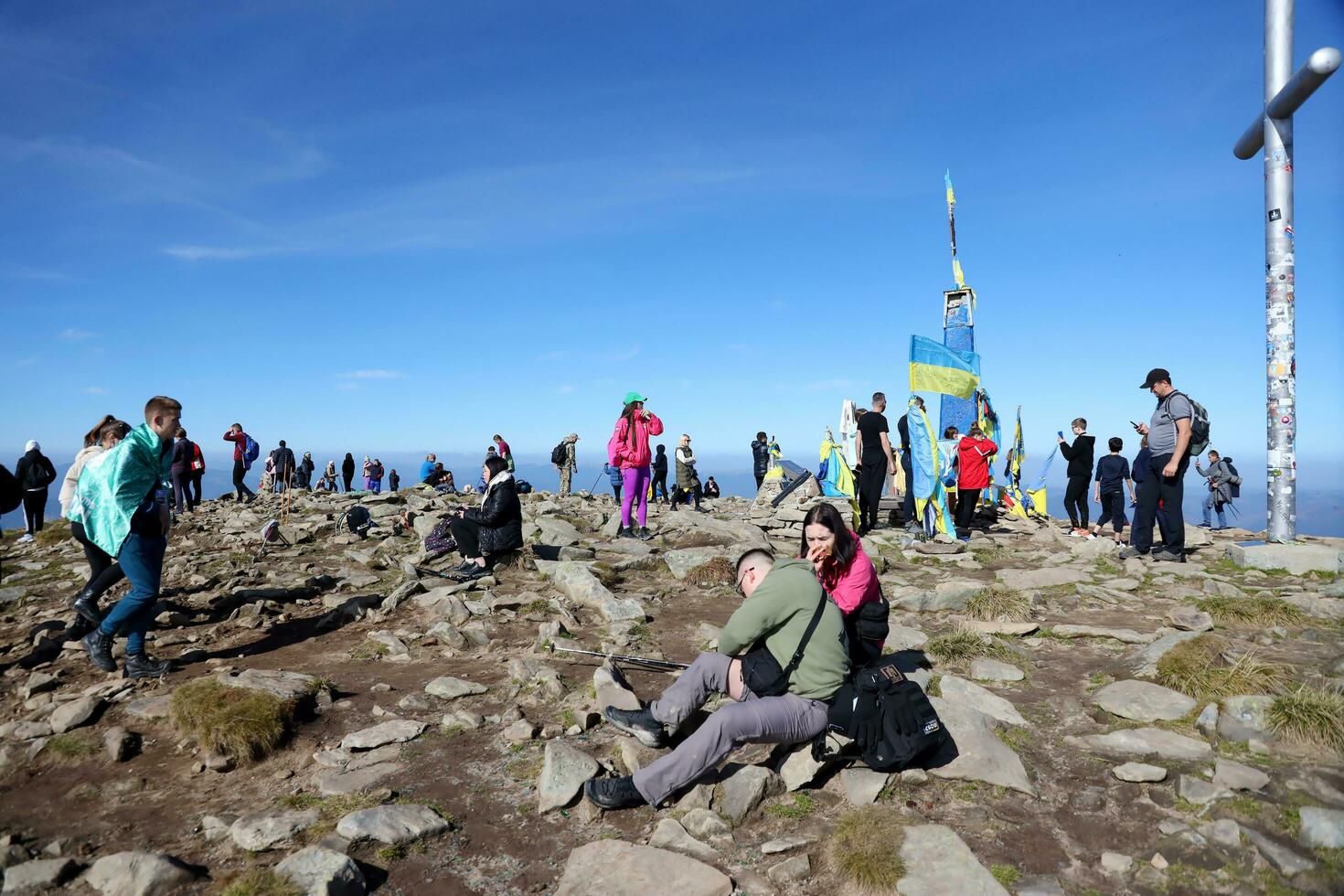 CARPATHIAN MOUNTAINS, UKRAINE - OCTOBER 8, 2022 Mount Hoverla. Carpathians in Ukraine in autumn photo