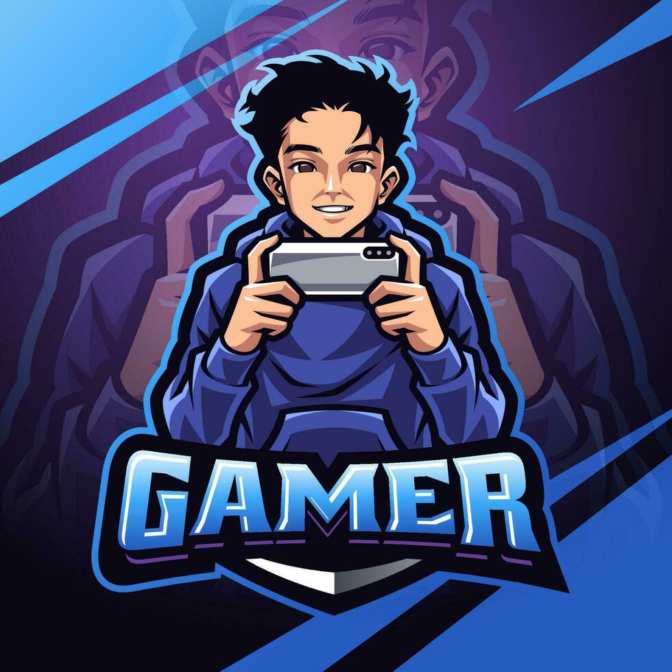 Gamer esport mascot logo design vector