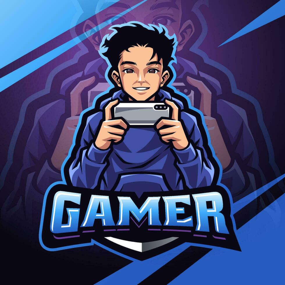 diseño de logotipo de mascota gamer esport vector