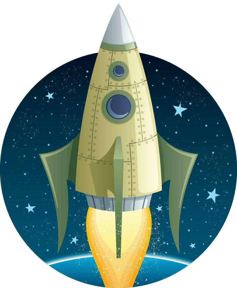 Rocket in Space vector