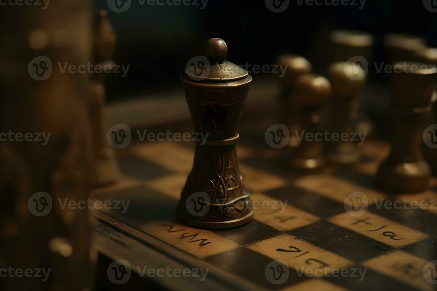 AI generated Chess board game to represent the business strategy with competition and challenging concept. Neural network AI generated photo