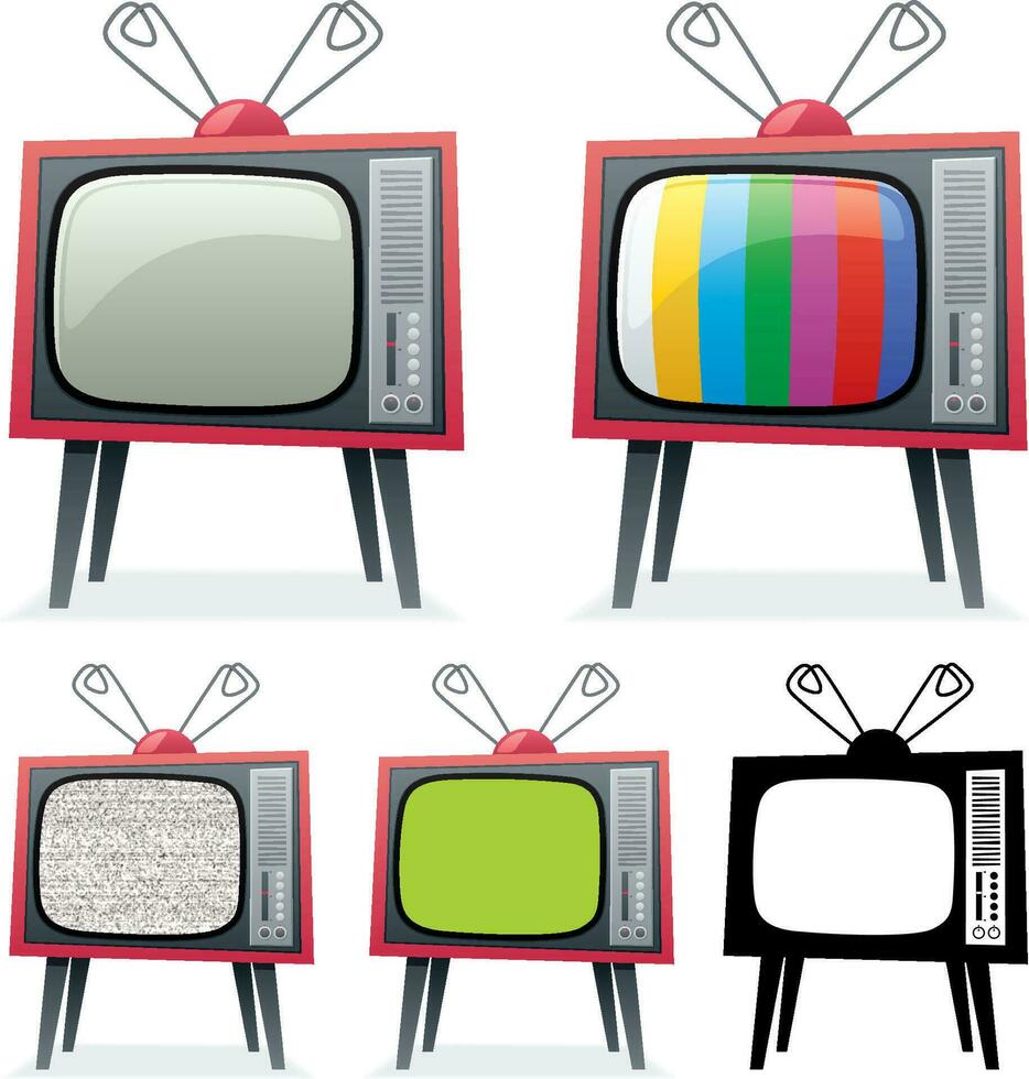 retro televisión conjunto vector