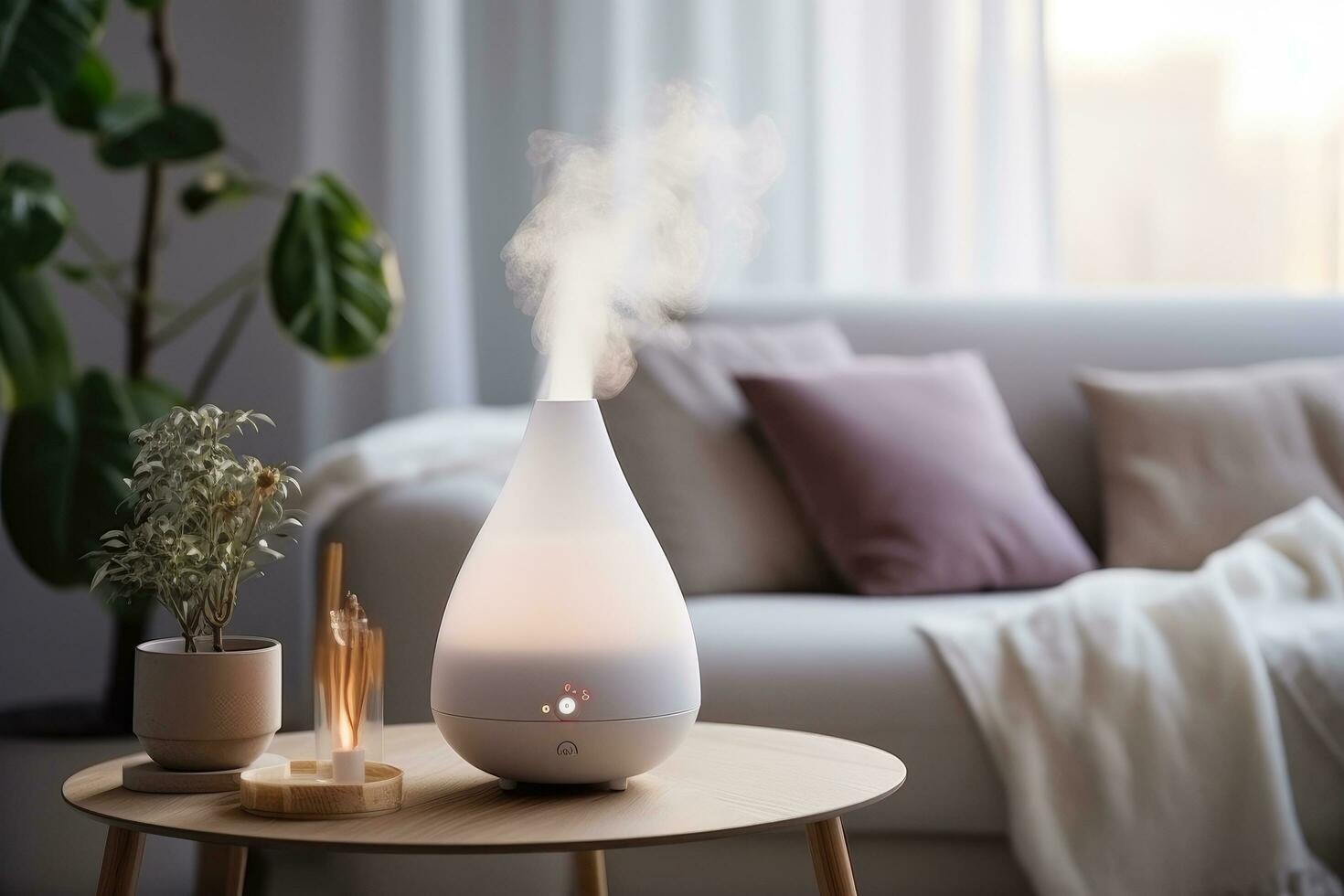 AI generated a white humidifier for the living room photo