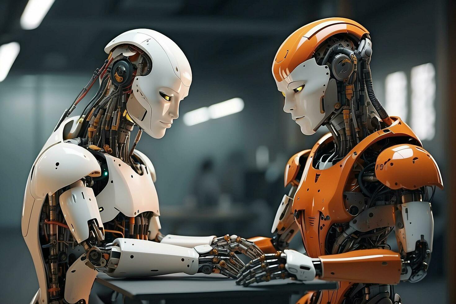 AI generated artificial intelligence, robot thinking modern concept photo