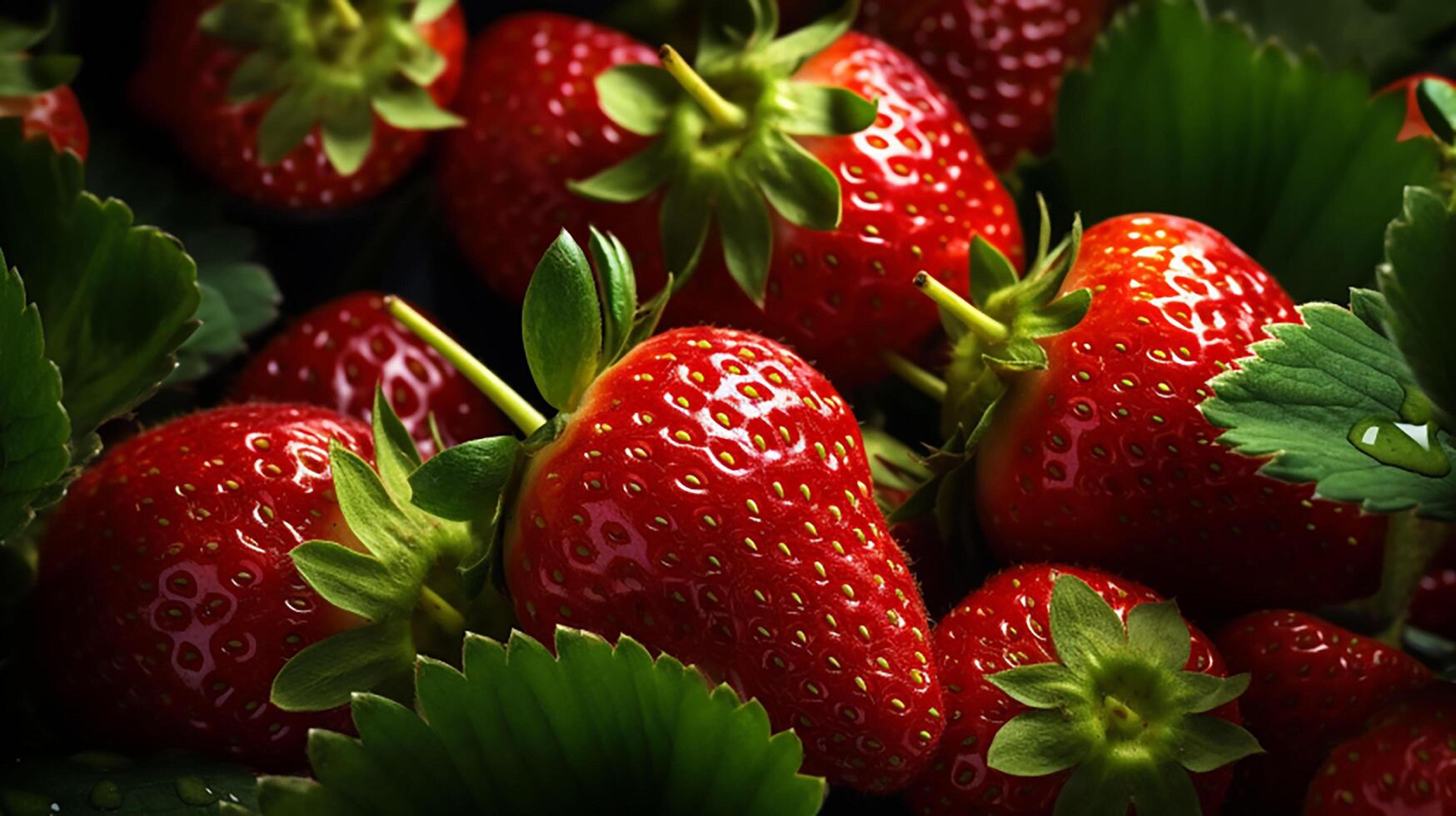 AI generated a close up of a bunch of strawberries photo